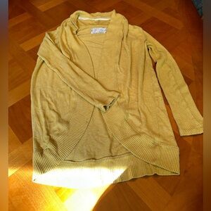 Anthropologie Women’s XS Yellow Cardigan Long Open Front Soft Cottagecore